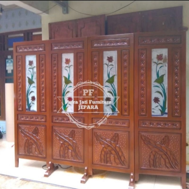 Sketsel pintu 4 ukir Jepara kayu jati mebel Jepara murah