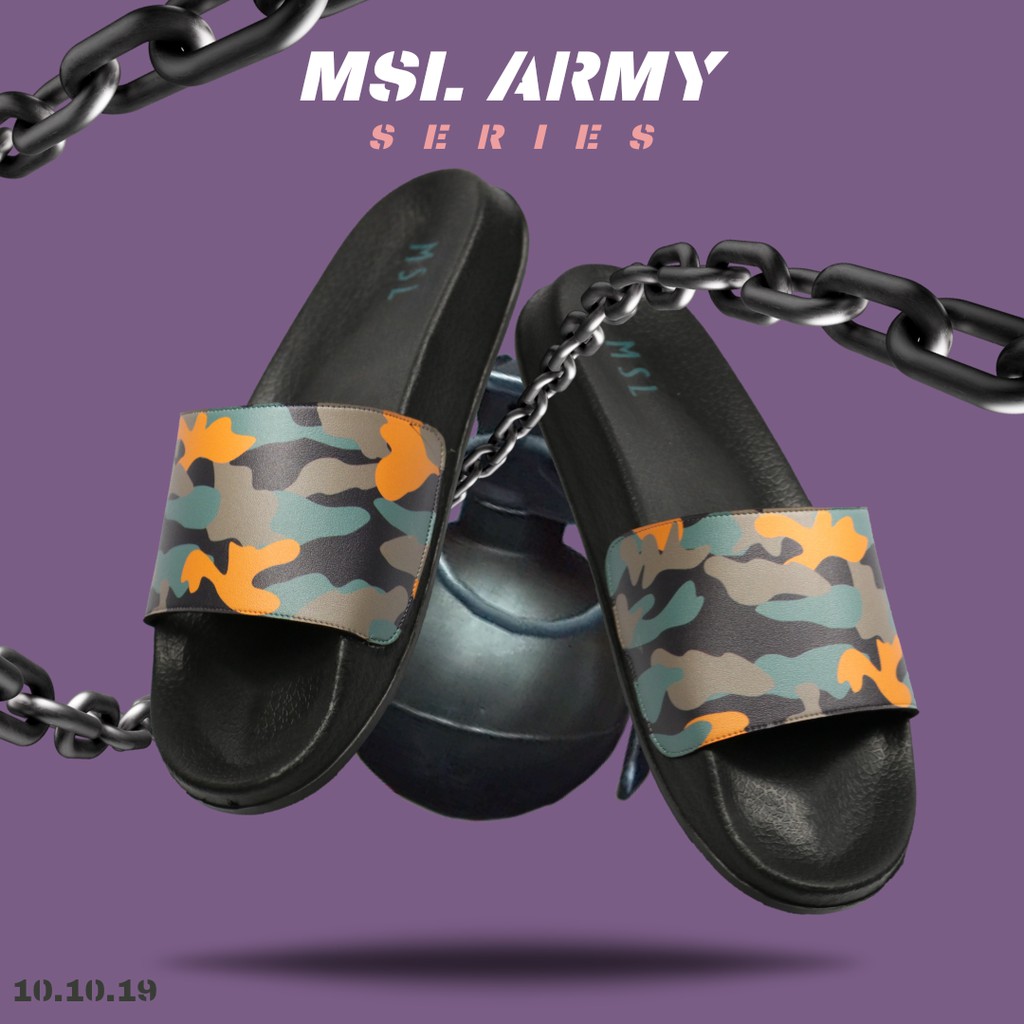  SANDAL  MSL ARMY  ORANGE Shopee Indonesia