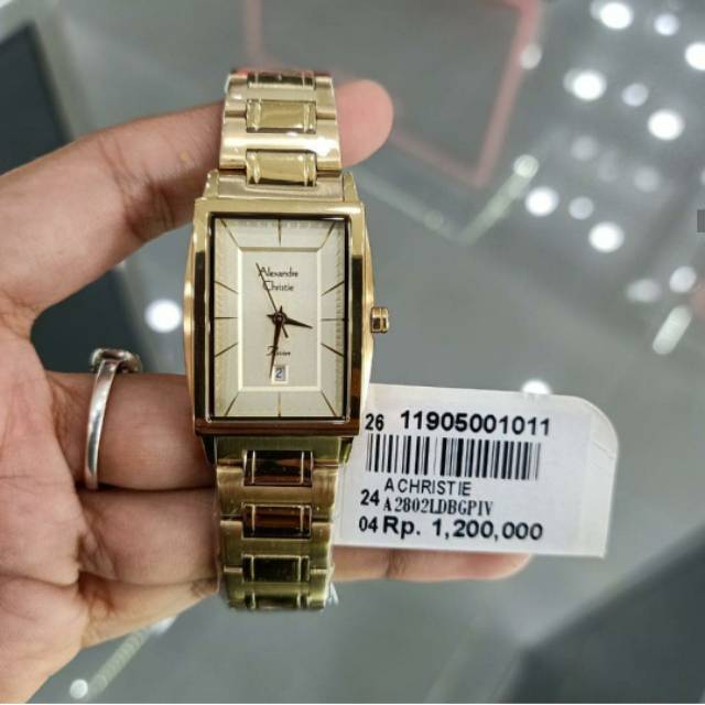 Jam tangan wanita Alexandre Christie AC 2802 Gold Original