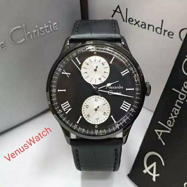 Jam tangan pria Alexandre Christie 6437 full black