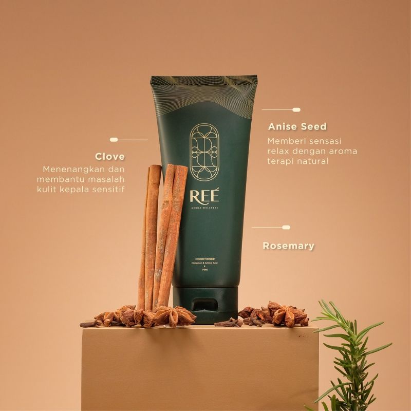 REE DERMA CINNAMON &amp; AMINO ACID MILD SHAMPOO DAN CONDITIONER