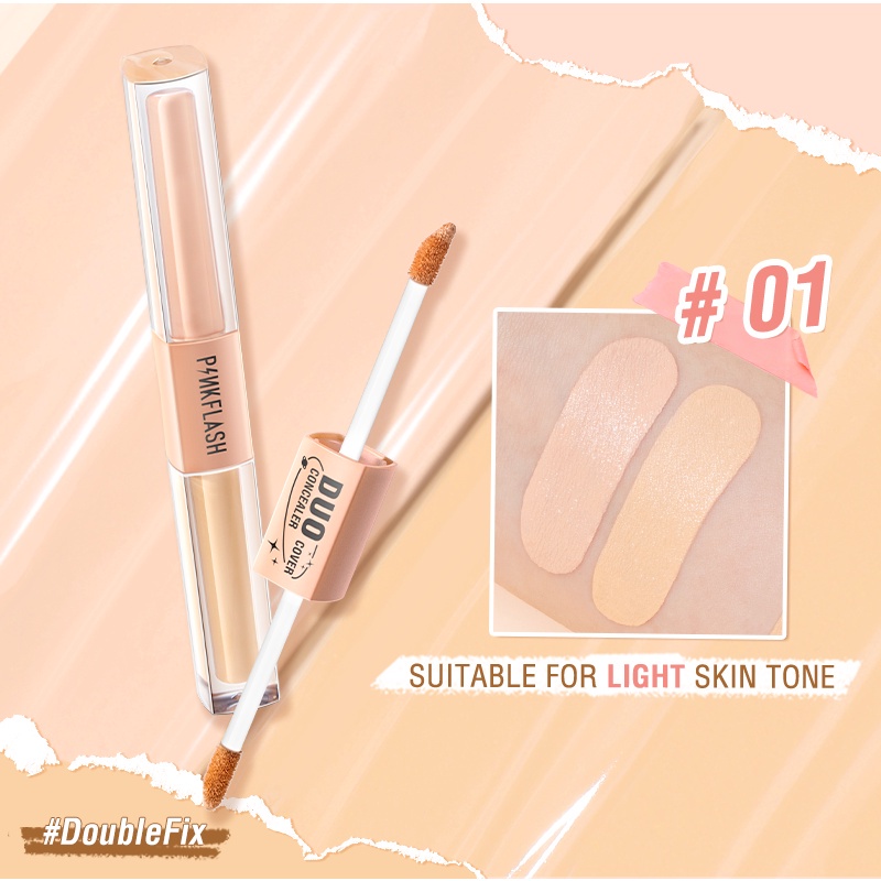 PINKFLASH DoubleFix 2in1 Dual-Shade Concealer Full Coverage / CONCEALER 2IN1 PINKFLASH WATERPROOF