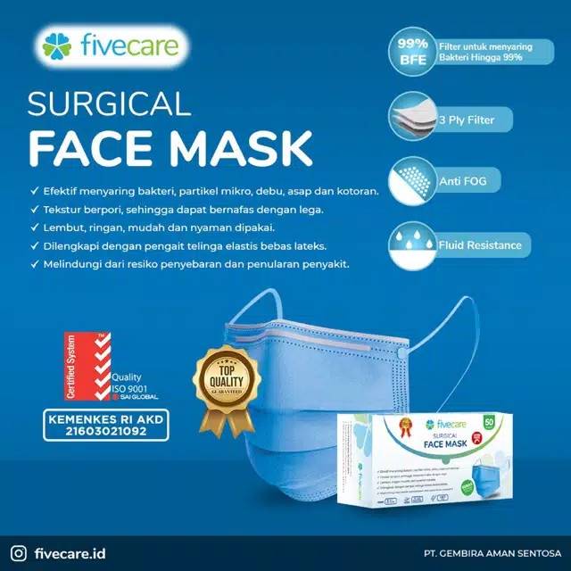 Download Five Care Premium Face Mask Masker 3ply Surgical Mask Isi 50 Pcs Shopee Indonesia Yellowimages Mockups