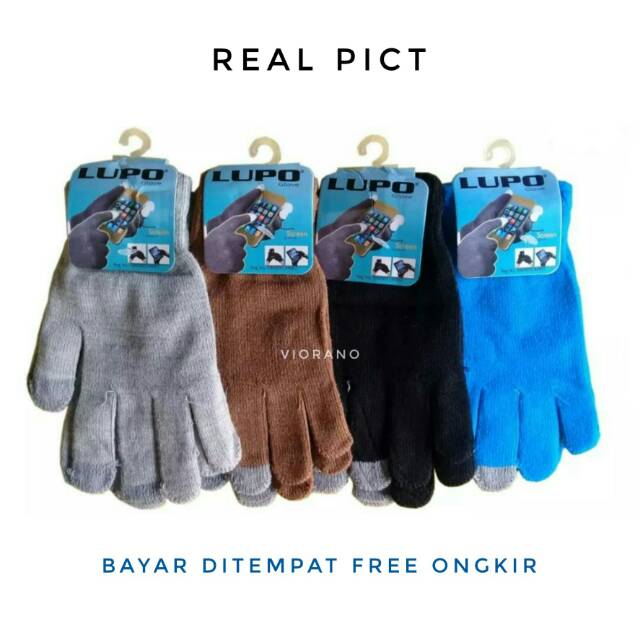 Sarung Tangan Motor TouchScreen Rajut Smart Phone Warna Polos Unisex Pria Wanita Hand Gloves Igloves