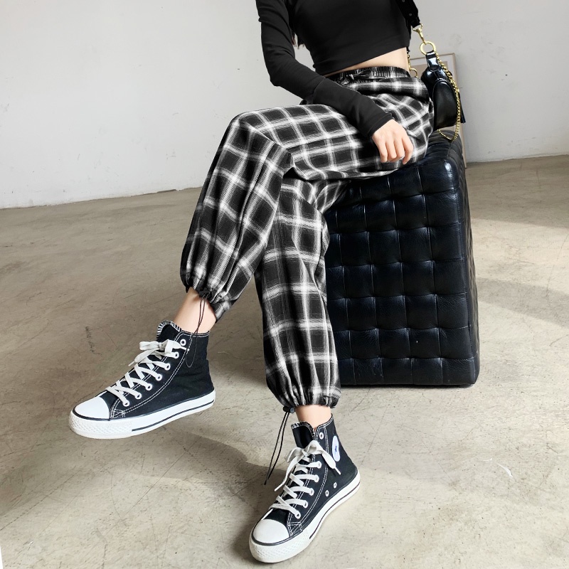 Casual Celena Panjang Long Joger Pants Tartan 2415 (S/M/L)