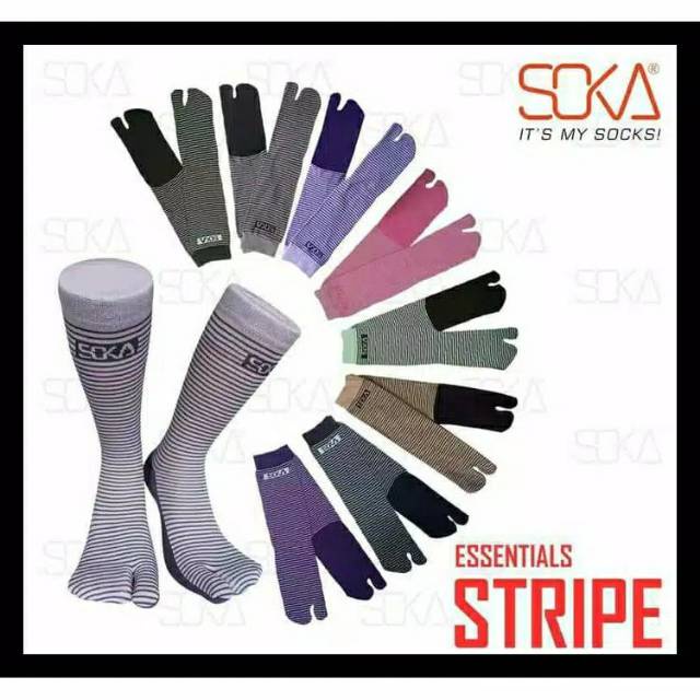 Soka Kaos Kaki Motif Wanita Stripe