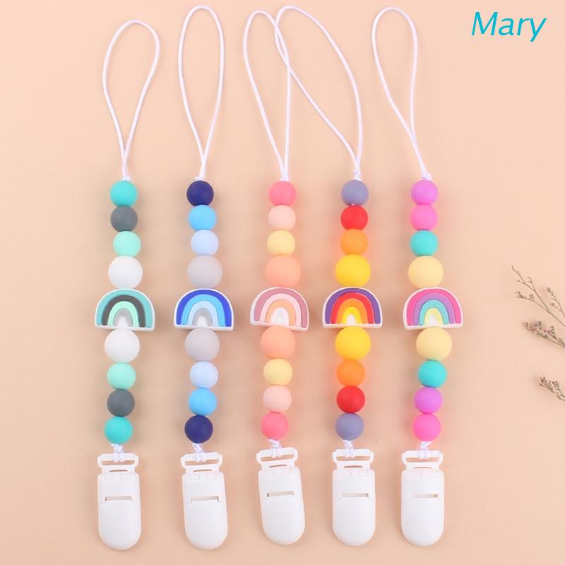 Mary Klip Penjepit Dot Bayi Bahan Silikon Warna Pelangi