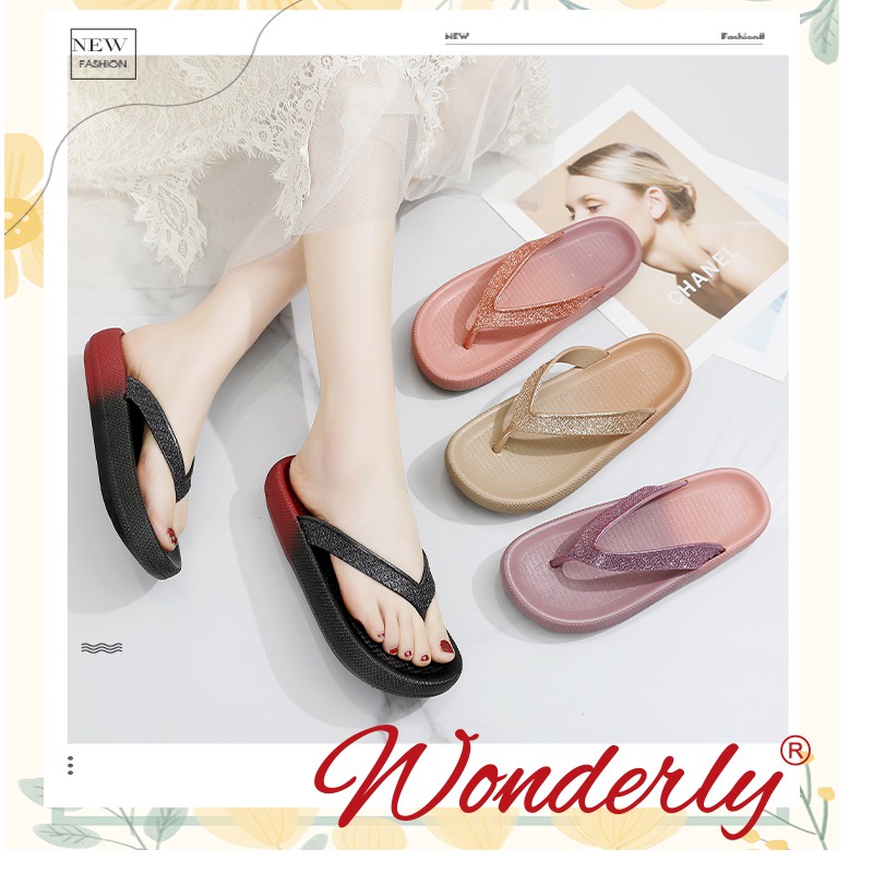Sandal Wanita Wonderly | Sandal Jepit Hak L1921-10