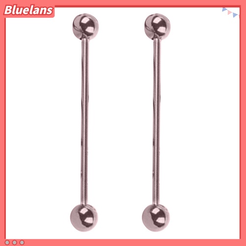 Bluelans 1Pair Unisex Punk Stainless Steel Barbell Long Tongue Rings Studs Body Piercing