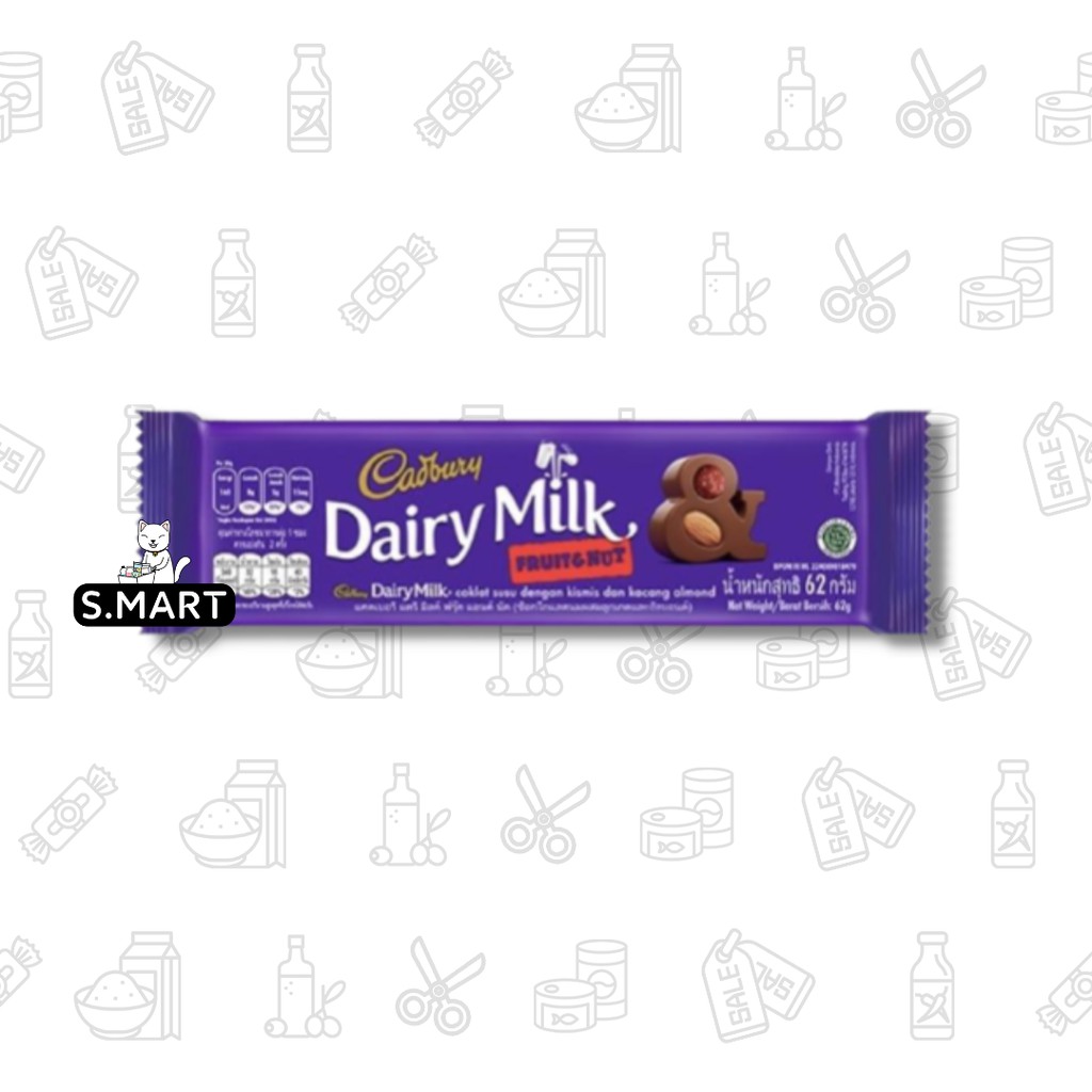 

CADBURY DAIRY MILK FRUIT AND NUT 62 GR