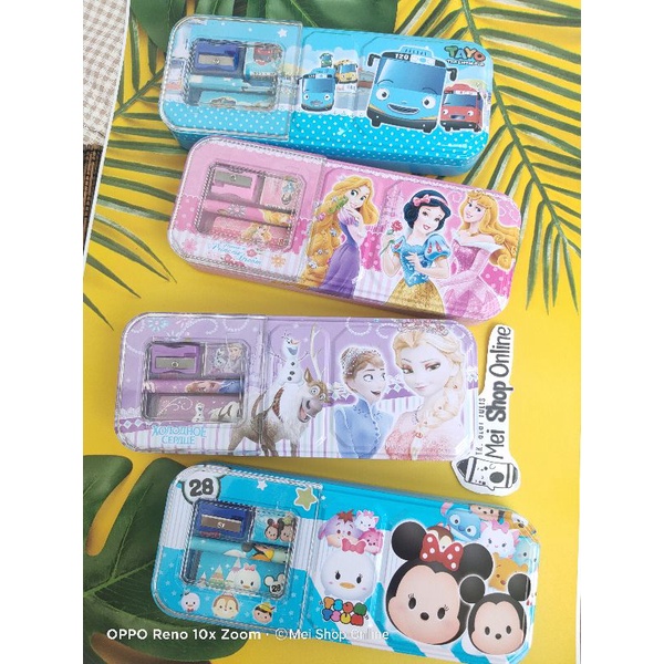 

Tempat pensil kaleng isi fullset 2 tingkat karakter