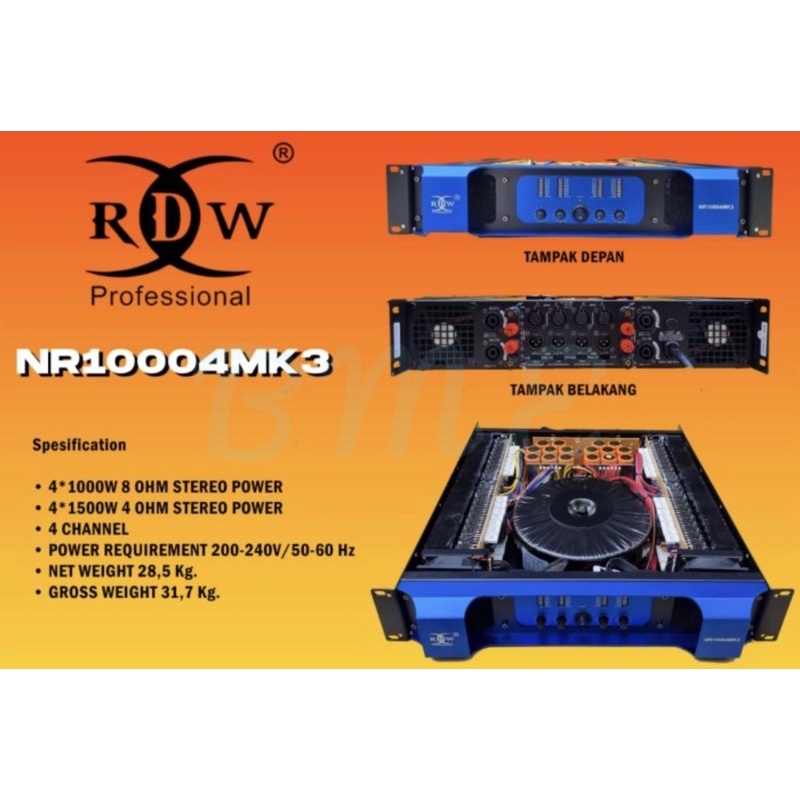 Power amplifier RDW NR 10004 MK3 original 4 channel NR10004