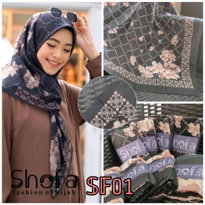 Best seller Hijab Voal Segiempat Motif / Jilbab Motif Premium TERLARIS !!-SF 01