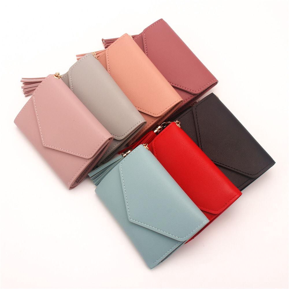 ☀ INDOLAND ☀ WD008 Dompet Lipat Mini Wanita Trend Fashion Cute Wallet Polos Murah Import Batam Murah