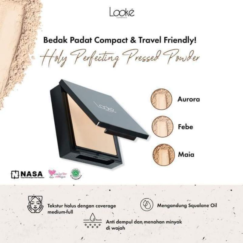 Looke pressed powder/original nasa/looke bedak padat/bedak padat nasa/menutup noda hitam/lacoco
