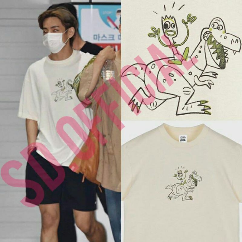 Kaos T-shirt Bangtan KIM TAEHYONG -Cartoon T-Rex-