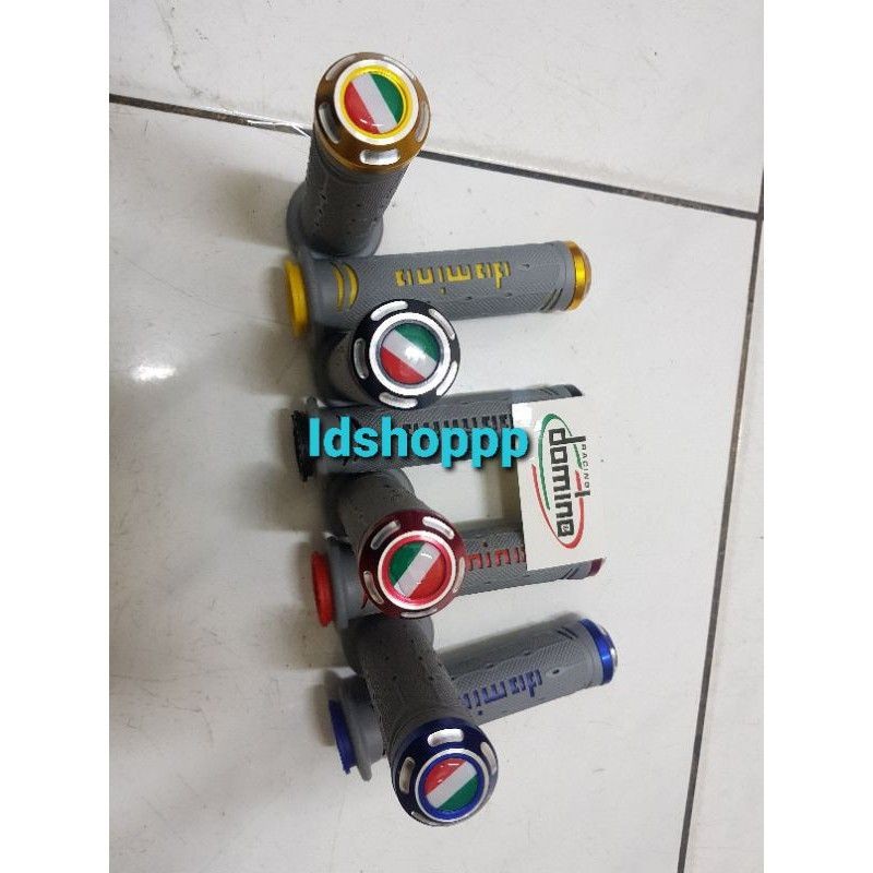 Hanfaat Handgrip Grip Sarung gas Domino jalu Cnc logo Itali plus stiker domino