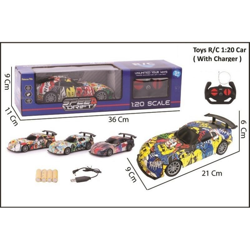 Mobil RC speed drift charger grafiti model scale 1:20