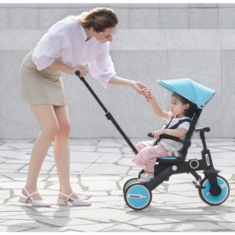 (Model Terbaru)Bebehoo Generasi2 7 in 1 Stroller Sepeda Roda Tiga Lipat/Folding Trike/Trycycle Bayi