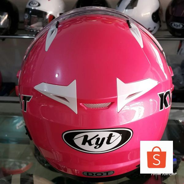 Promo Helm KYT Mine solid shocking pink Elegan