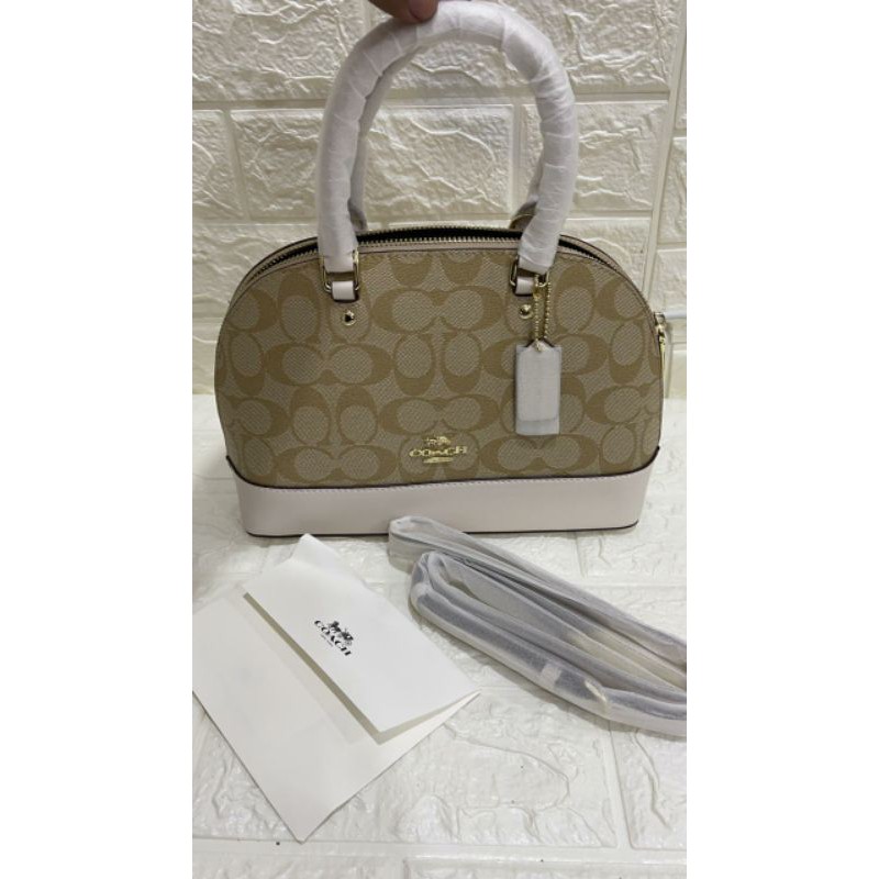 Tas Wanita Top Handle Half Moon Bag Coach Jlo Leather Original kulit putih cewek terbaru murah keren