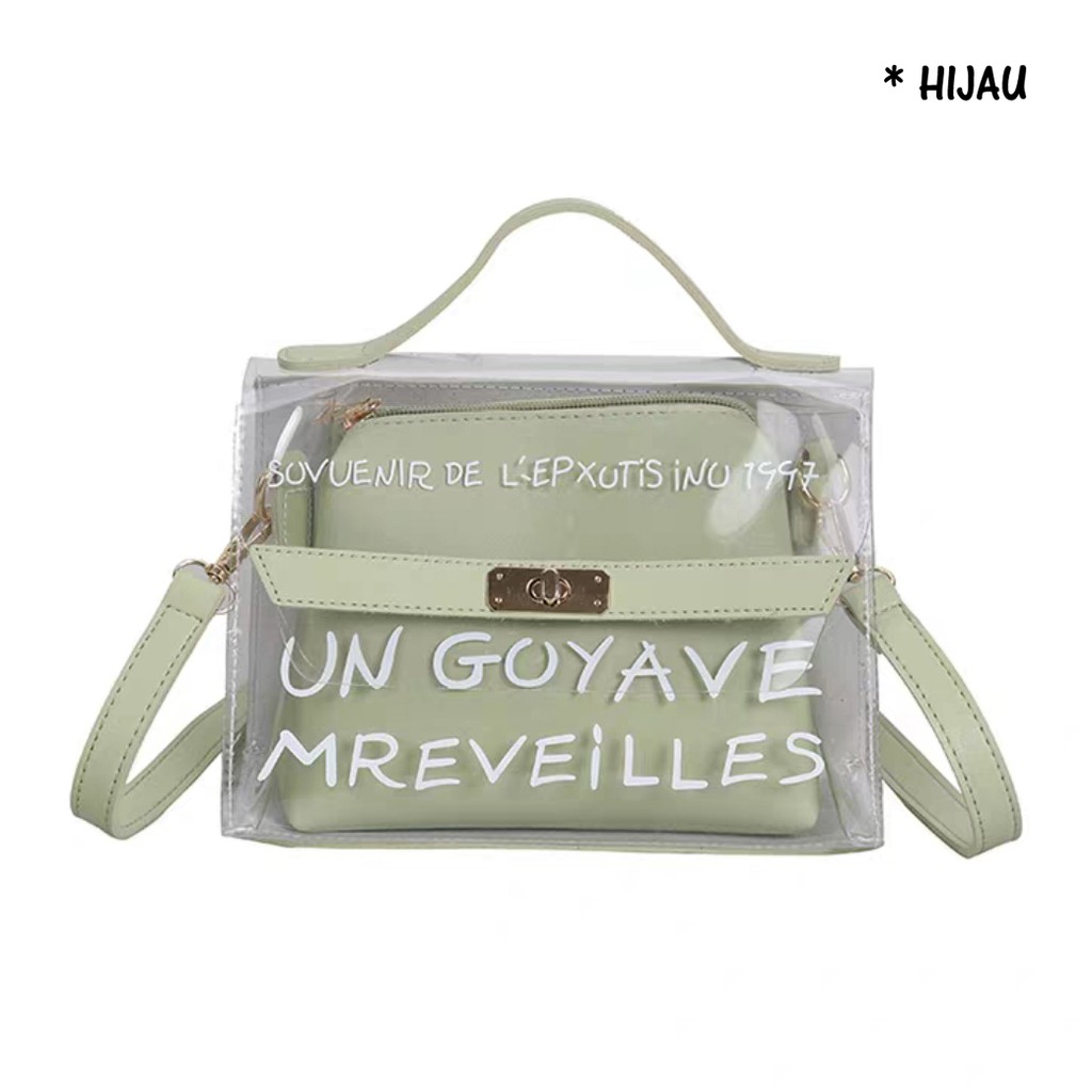 ROBBAGS - 7901 - TAS BATAM -TAS IMPORT -TAS TRANSPARAN UN GOYAVE -TAS SELEMPANG FASHION -TAS WANITA