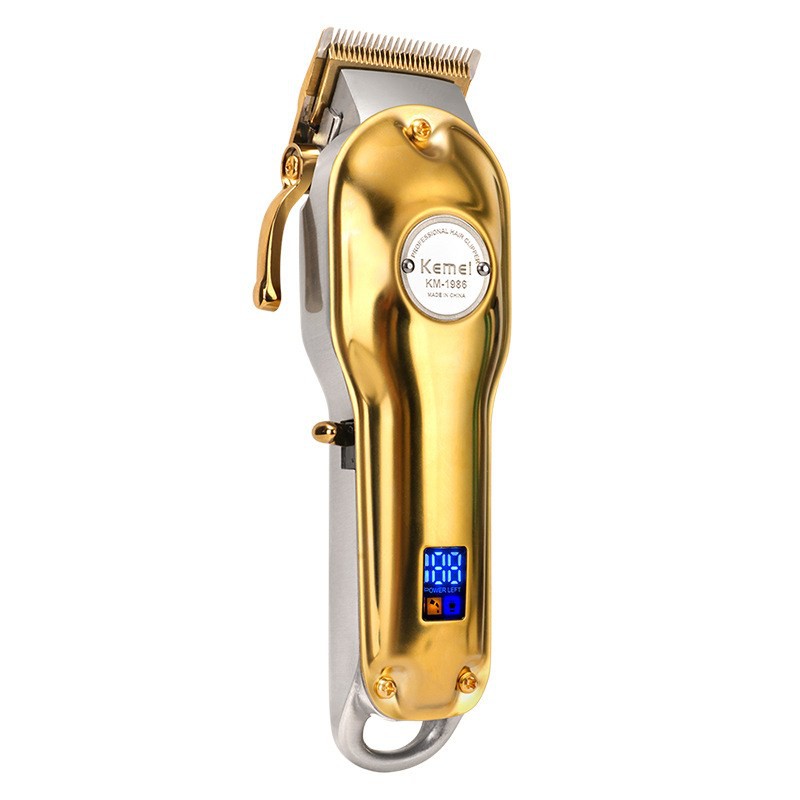 Mesin Cukur Rambut Kemei 1986 GOLD Hair Clipper Electric LCD KM-1986 Pangkas rambut Cas Charge