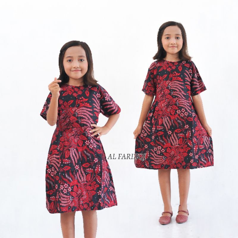 Dress batik Anak usia 2 sampai 10Tahun - Motif batik bervariasi - batik Anak Harga