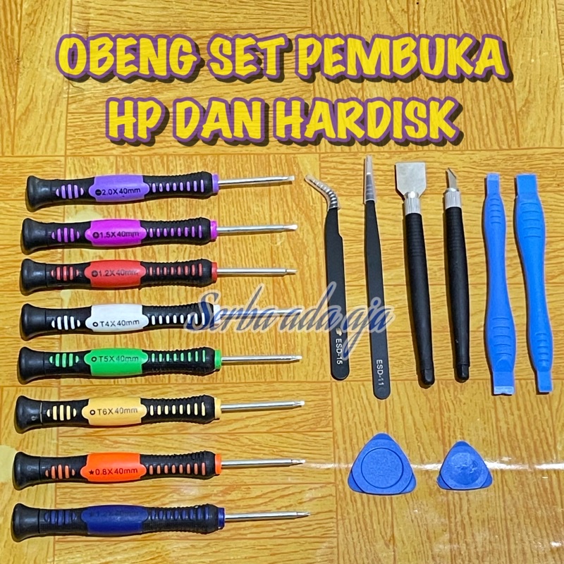 OBENG SET PEMBUKA HP / HARDISK - OBENG SERVIS HANDPHONE - OBENG BUKA HARDISK DAN HANDPHONE