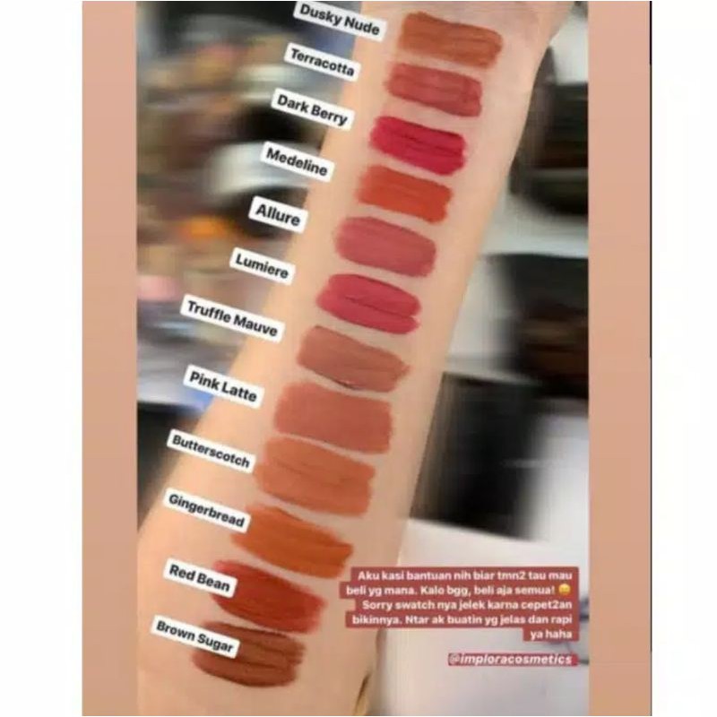 IMPLORA Urban Lip Cream Matte Original BPOM - Lipcream Surabaya-3