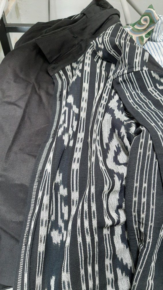 Kemeja Tenun Wtp 22 Hitam Baju Atasan Pria Modern