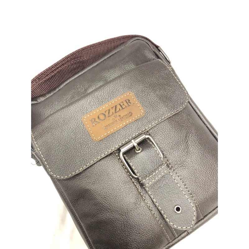 TAS KULIT ASLI SELEMPANG ROZER UKURAN M TAS SELEMPANG KULIT ASLI TAS KULIT PRIA TAS SELEMPANG PRIA