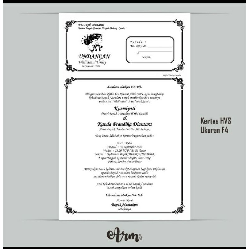 

UNDANGAN WALIMATUL/UNDANGAN TASYAKURAN