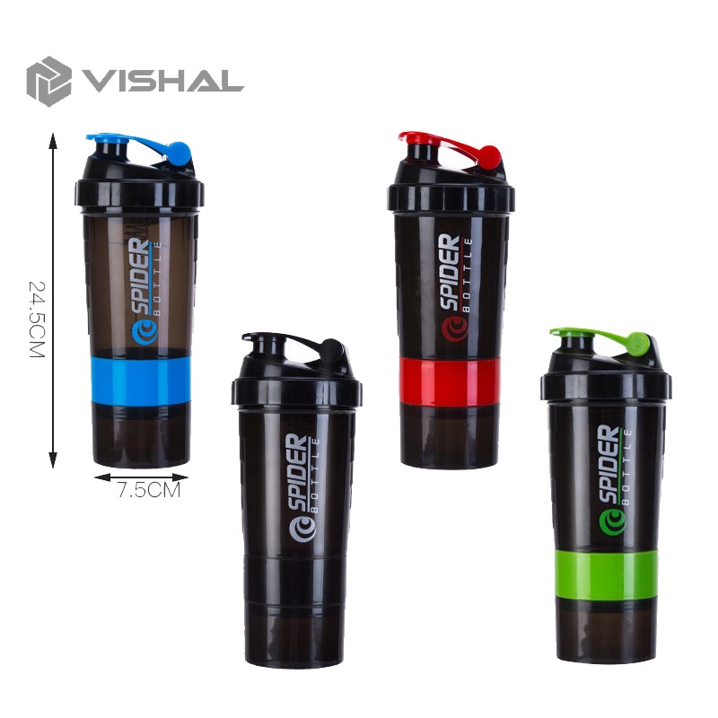 VISHAL Botol Minum Spider 500ml Botol Minum Shaker Botol Minum Shaker SPIDER