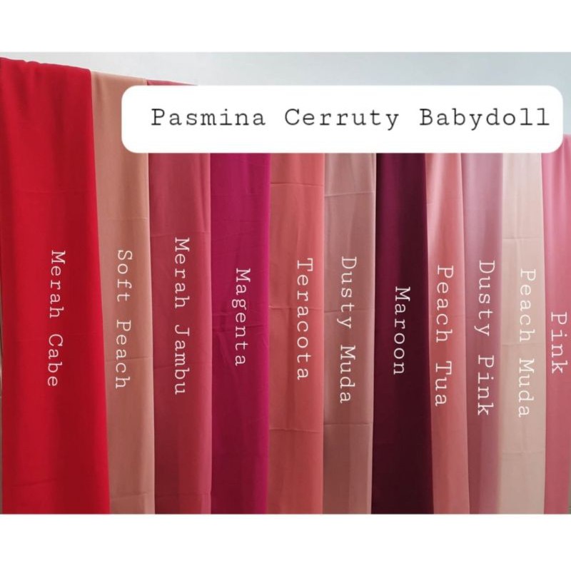 Pashmina Ceruty Babydoll 180x75 Pasmina Polos