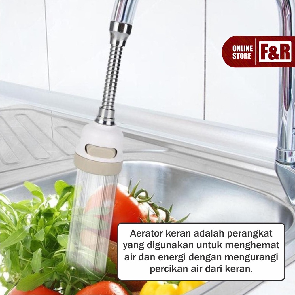 Sambungan Kran Air Fleksibel 360 Rotary Turbo Faucet Penyambung Keran Air Cuci Piring Wastafel