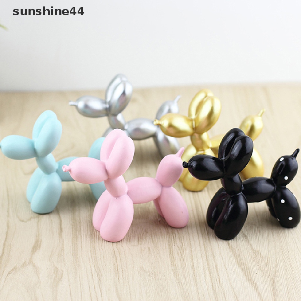 Sunshine Dekorasi Kue Bentuk Balon Anjing Kecil Bahan Resin