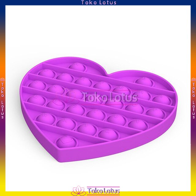 NEW POP IT MAINAN ANAK FIDGET KIDS TOY PUSH BUBBLE PENGHILANG STRESS [BISA BAYAR COD]-Love Purple