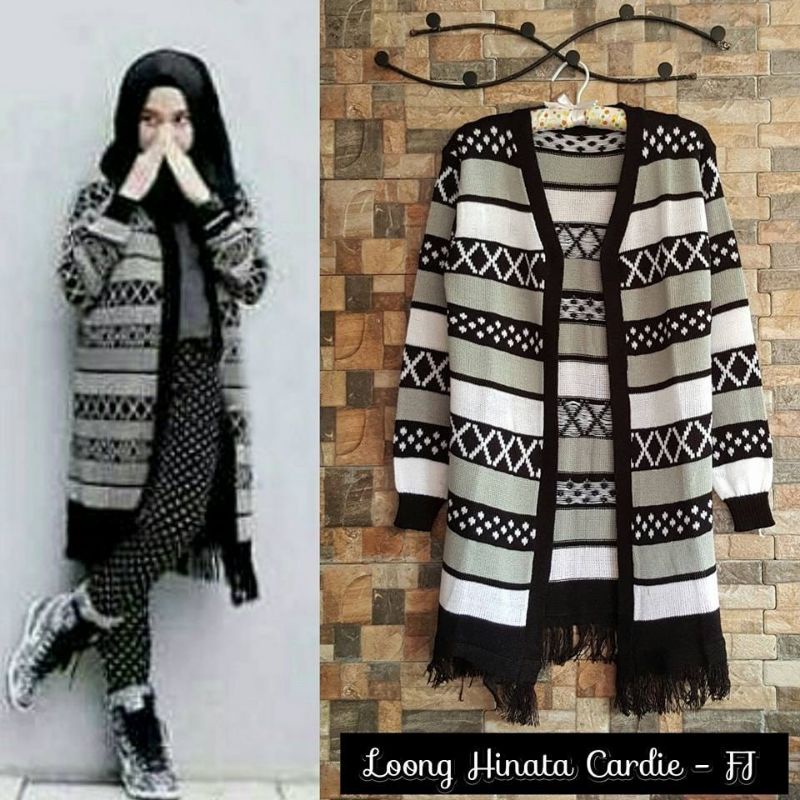 Cardigan Rajut TRIBALL LONG HINATA l Pakaian Rajut Wanita l Sweater Rajut l Rajut Outwear #bajurajut