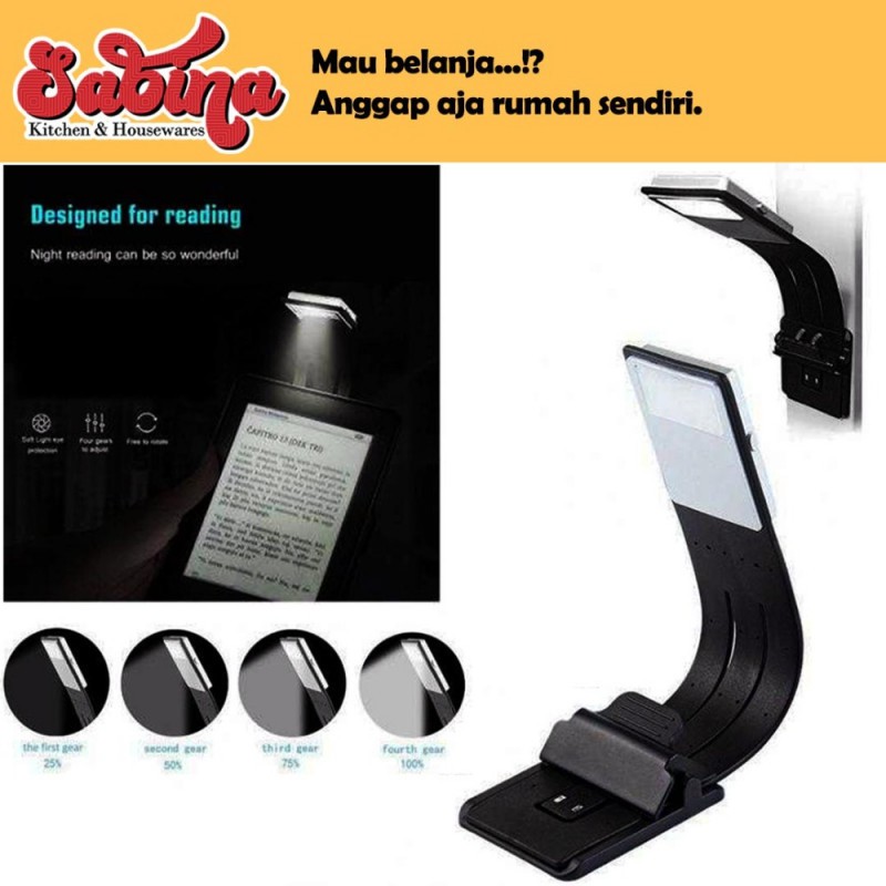 Lampu Meja Baca Kerja Belajar Rechargeable LED Flexible Clip