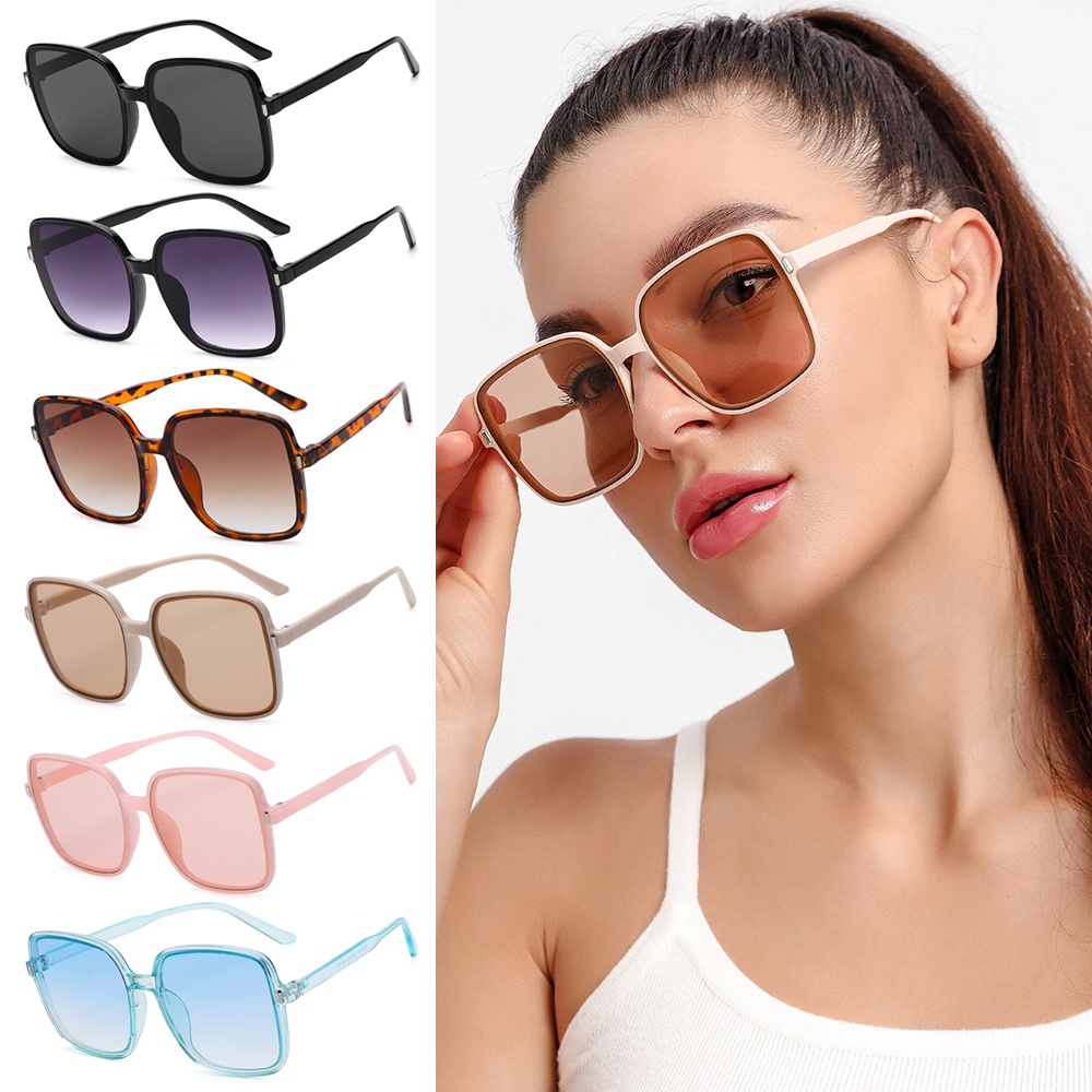 ROW Fashion Oversized Sunglasses Vintage Big Frame Women Square Sun Glasses Luxury UV400 Driver Goggles Classic Eyewear for Lady