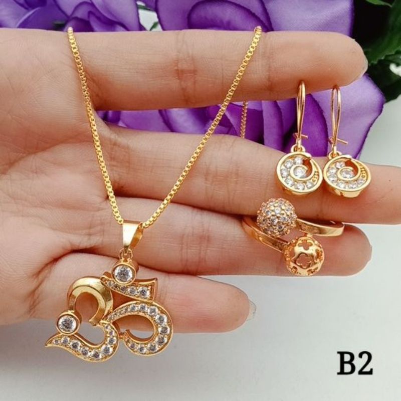 Set perhiasan omkara lapis emas impor termurah