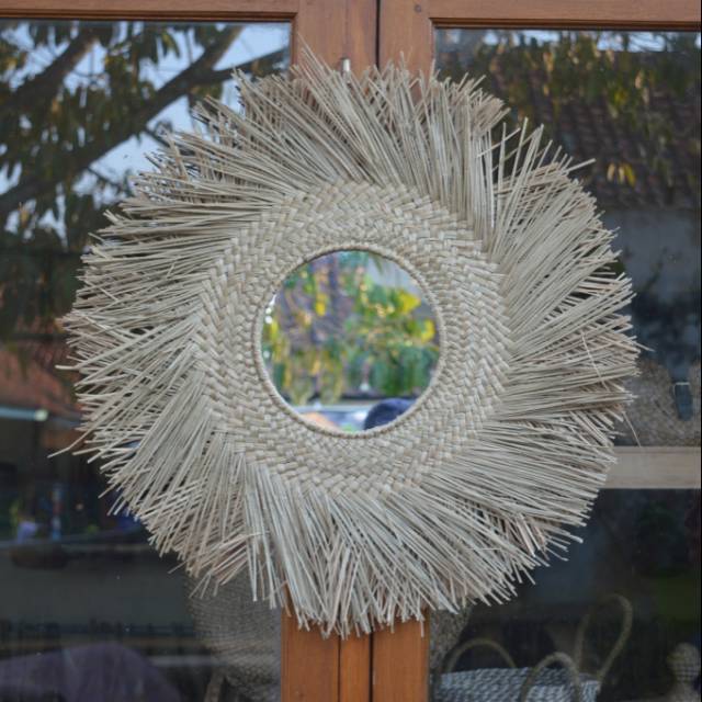 CERMIN ANYAMAN MENDONG ETNIK // WALLDECOR MENDONG // CERMIN DEKORASI DINDING