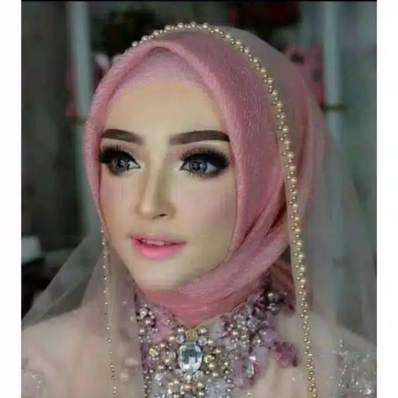 KERUDUNG PASMINA MUTIARA/SLAYER PENGANTIN MUTIARA