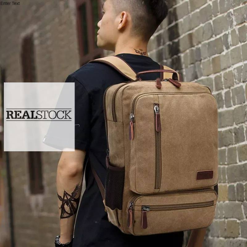 ORI TAS RANSEL PRIA TERBARU 2021 - TAS RANSEL PRIA MODERN KANVAS - BACKPACK TRAVEL PRIA TERBARU - BA