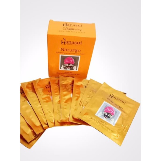 (SACHET) HANASUI Naturgo Black and Gold | Masker Peel Off Masker Wajah Maskaer Lumpur