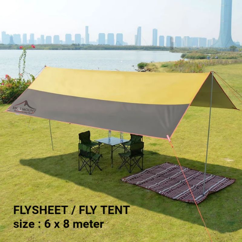 Flysheet tenda ukuran 6x8 meter 2 warna - flysheet 6x8 waterproof - flysheet hexagonal 6x8 - flyshee