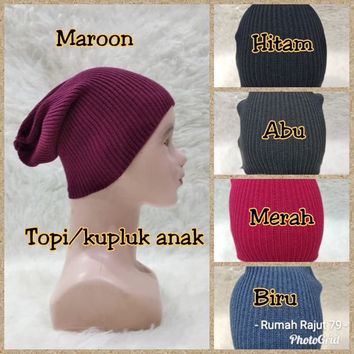 Topi kupluk rajut bayi anak