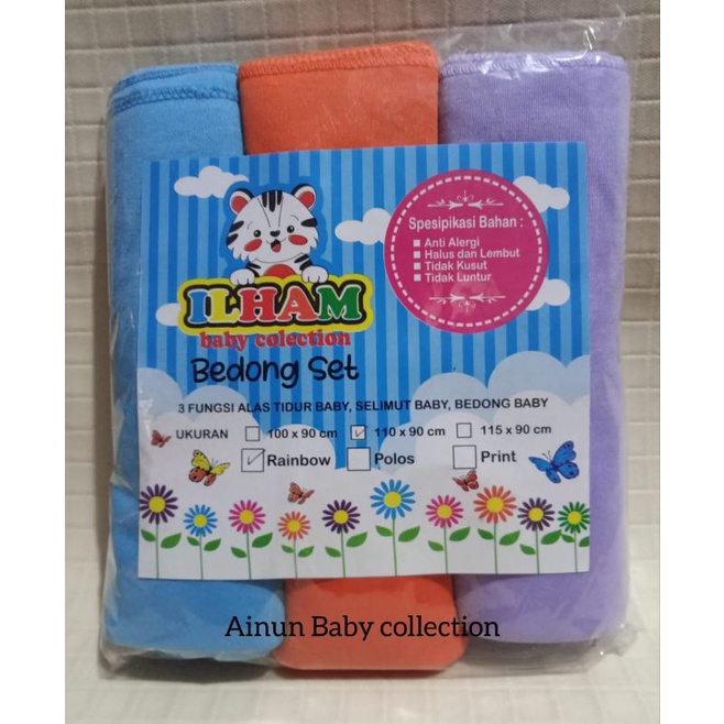 (3PCS) BEDONG BAYI RAINBOW ILHAM ORIGINAL UK 90X110CM