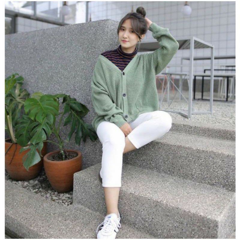 CARDIGAN RAJUT CROP INDAH RAJUTANKU-Mint
